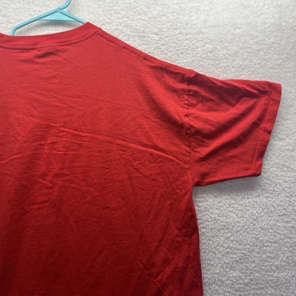 Reebok Shirt Mens XL Red Plain Tee Workout Gym Sports Activewear Chore Hot Fire - Picture 13 of 15
